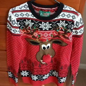 Ugly Christmas sweater size small Rudolph